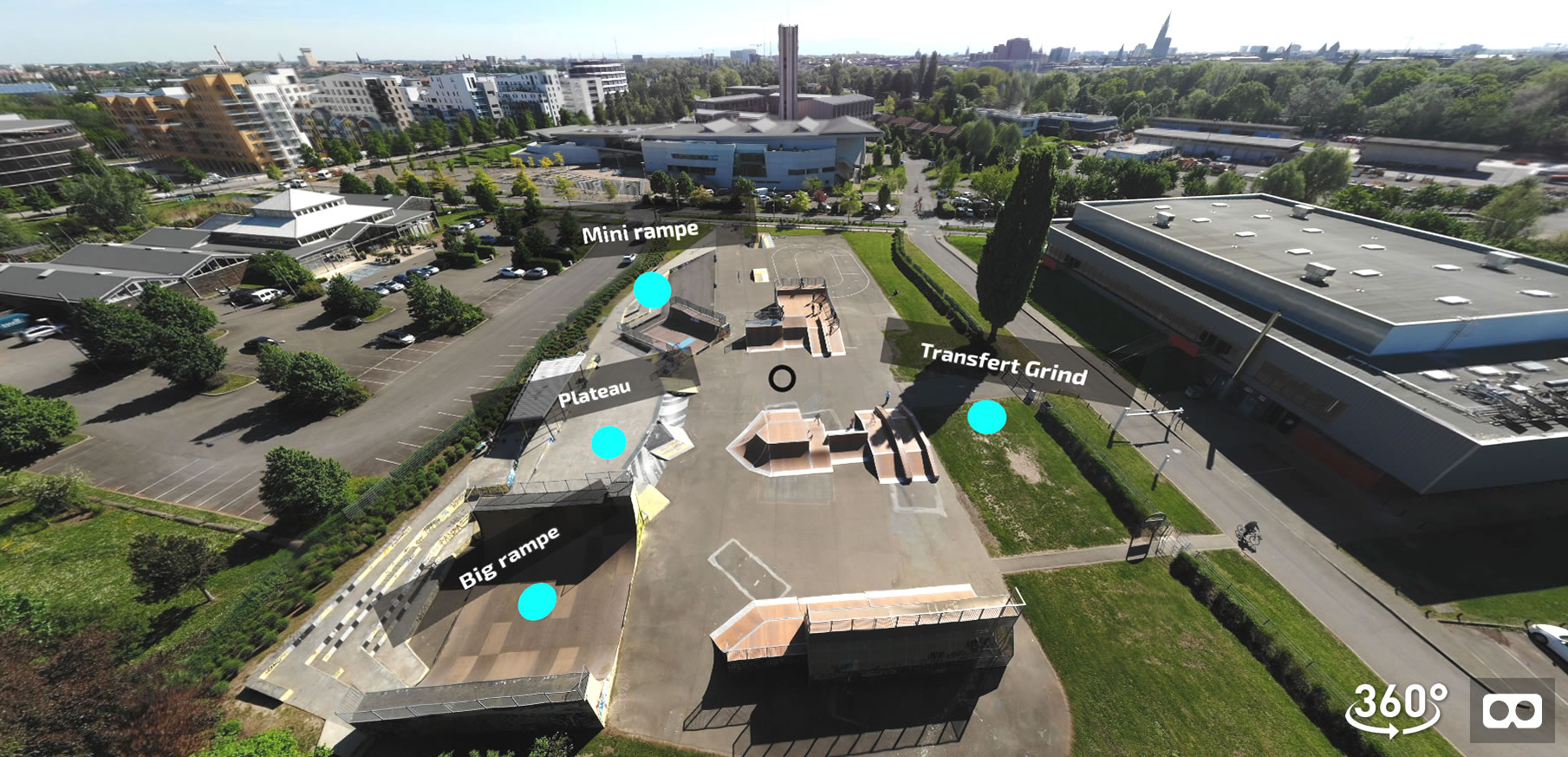 Visite interactive en réalité virtuelle du Skatepark de Strasbourg